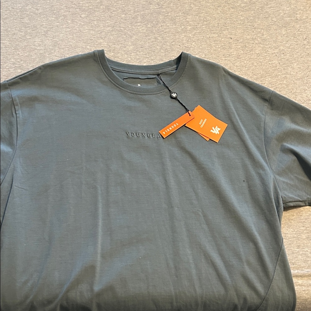 YoungLA Men's Dark Gray Short Sleeve Tee